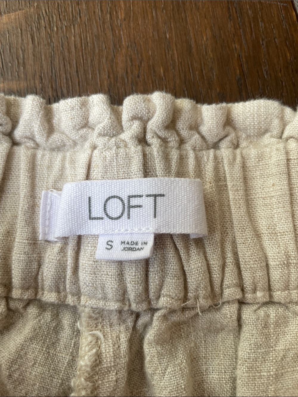 LOFT Wide-Leg Linen-Blend Pants - Cream - Picture 2 of 3